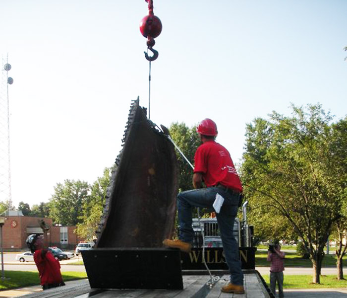 The Crane Rental Now team assisting with the 9/11 Memorial in Millersville, MD